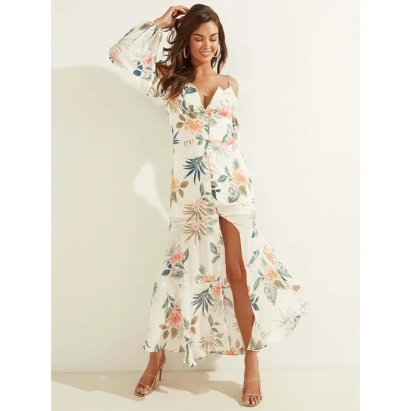 New GUESS Floral Print Dress SZ M - Picture 3 of 11